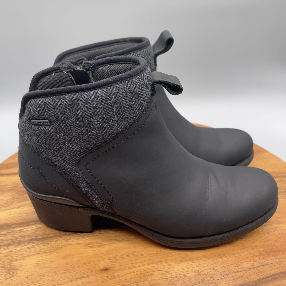 Merrell Chateau II Mid Waterproof Boots Womens Size 10 Black Shoes